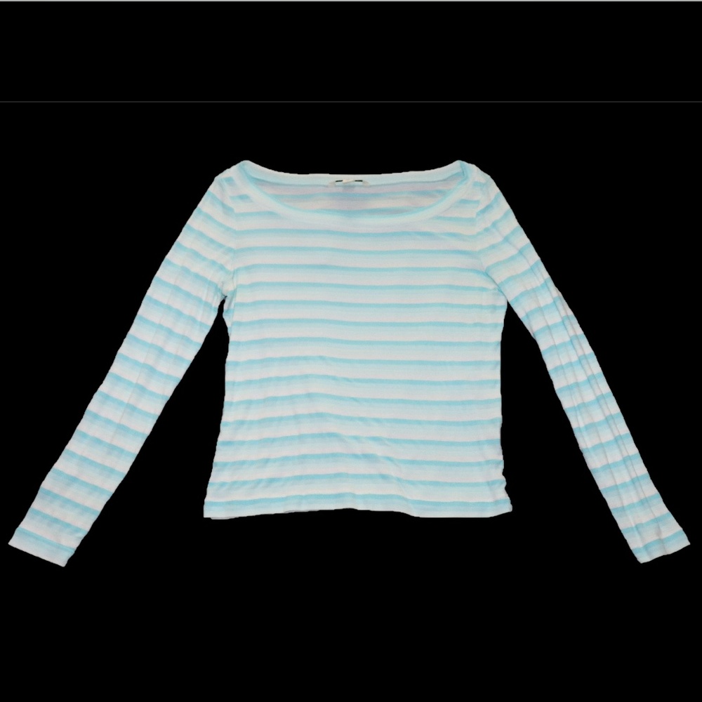 Banana Republic Boat Neck LS T-Shirt Striped Sz L